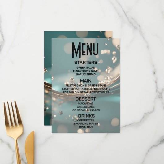 オリジナル作成 - グリーン&ゴールドのリキッドをカスタマイズ メニュー (正面/裏面インサイチュ)