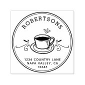 オリジナル作成 |コーヒーカップ差出人住所 セルフインキングスタンプ (デザイン)