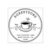 オリジナル作成 |コーヒーカップ差出人住所 ラバースタンプ (インプリント)