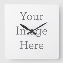 オリジナル作成 ラウンドホワイトフレーム壁時計 スクエア壁時計