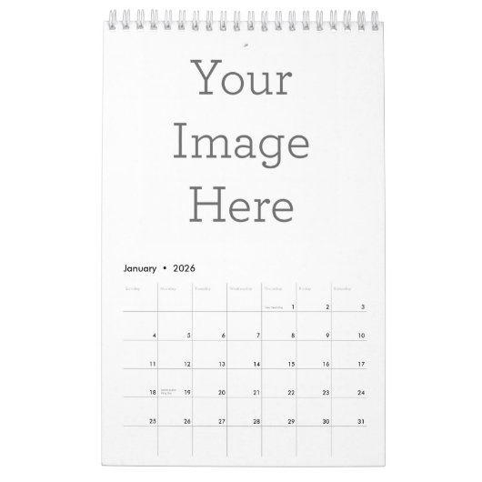 シングルページ スモールカレンダー, ホワイト (1月 2026)