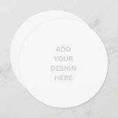 オリジナル作成 13.3cm ラウンド招待状 招待状 (正面/裏面)