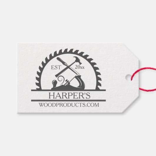 オリジナル価格札 - ハンドメイド木製品 ギフトタグ (正面(横))