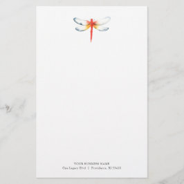 オリジナル便箋 水彩 赤いトンボ 便箋