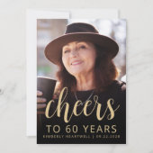 オリジナル写真でお祝い!60歳の誕生日パーティー 招待状 (正面)