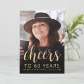オリジナル写真でお祝い！60歳の誕生日パーティー 招待状 (スタンド正面)