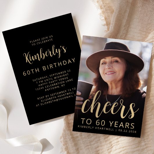 オリジナル写真でお祝い!60歳の誕生日パーティー 招待状