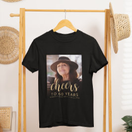 オリジナル写真でお祝い!60歳の誕生日パーティー Tシャツ