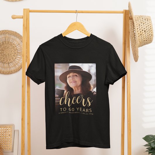オリジナル写真でお祝い!60歳の誕生日パーティー Tシャツ