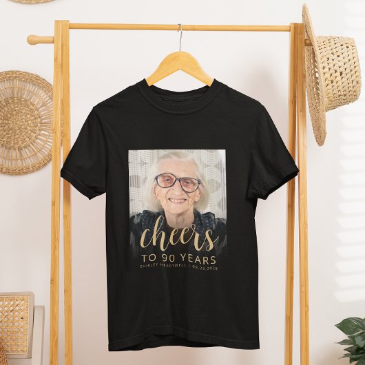 オリジナル写真でお祝い!90歳の誕生日パーティー Tシャツ
