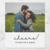 オリジナル写真で乾杯！エンゲージメントパーティー ワインラベル (シングルラベル)