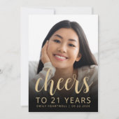 オリジナル写真で乾杯 21歳の誕生日パーティー 招待状 (正面)