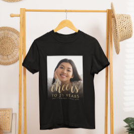 オリジナル写真で乾杯！21歳の誕生日パーティー Tシャツ