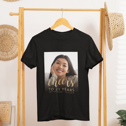 オリジナル写真で乾杯!21歳の誕生日パーティー Tシャツ