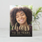 オリジナル写真で乾杯!30歳の誕生日パーティー 招待状 (スタンド正面)