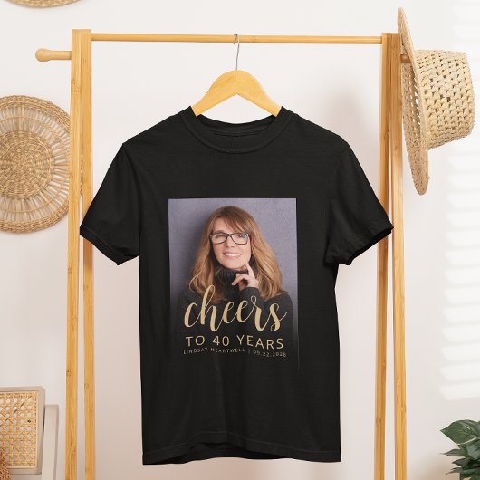 オリジナル写真で乾杯！40歳の誕生日パーティー Tシャツ