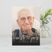 オリジナル写真で乾杯！90歳の誕生日パーティー 招待状 (スタンド正面)