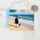 オリジナル写真とテキストのカード ハッピーホリデー ノートカード (正面/裏面インサイチュ)