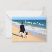 オリジナル写真とテキストのカード ハッピーホリデー ノートカード (正面)