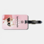 オリジナル写真とテキストのフォローミー両面 ラゲッジタグ (裏面横)