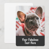 オリジナル写真とテキストのラウンドボーダー 招待状 (正面/裏面)