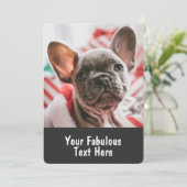 オリジナル写真とテキストのラウンドボーダー 招待状 (スタンド正面)