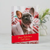 オリジナル写真とテキストの本物のホイルカード 箔招待状 (立ち正面)