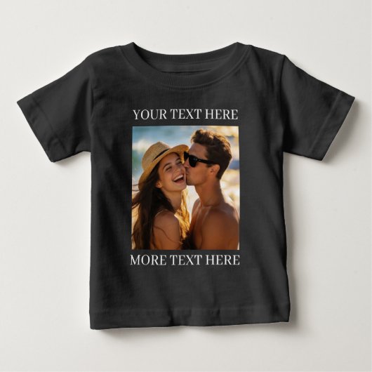 オリジナル写真とテキスト ベビーTシャツ (正面)