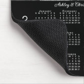 オリジナル写真と名前入り ブラック 2026年 カレンダー マウスパッド (コーナー)