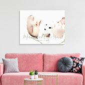 オリジナル写真と名前、テキストを入れたデザイン キャンバスプリント (インサイチュ (リビング))