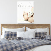 オリジナル写真と名前、テキストを入れたデザイン キャンバスプリント (インサイチュ (寝室))