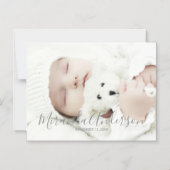 オリジナル写真と名前、テキストを入れたデザイン マグネット招待状 (正面)