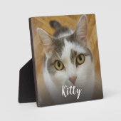 オリジナル写真と名前 フレームレス自立スタンド フォトプラーク (正面)