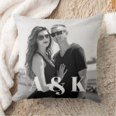 オリジナル写真と大きなイニシャル クッション (ブランケット)