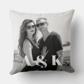 オリジナル写真と大きなイニシャル クッション (裏面)