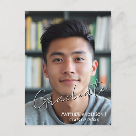 オリジナル写真と招待状のポストカード 卒業式4 ポストカード