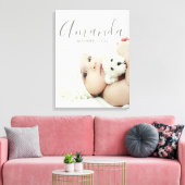 オリジナル写真にオリジナル名前とテキスト キャンバスプリント (インサイチュ (リビング))