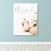 オリジナル写真にオリジナル名前とテキスト キャンバスプリント (インサイチュ (ウッドフロア))