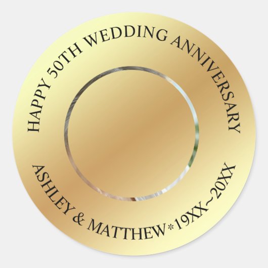 オリジナル写真のアニバーサリー ラウンドシール (正面)