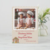 オリジナル写真のジンジャーブレッドホリデーカード シーズンカード (スタンド正面)