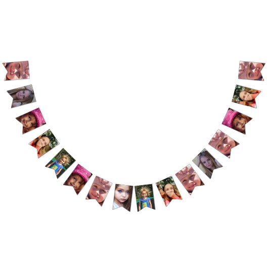 オリジナル写真のバンティング 誕生日パーティーバナー バンティングフラッグ (全)