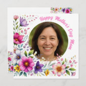 オリジナル写真の母の日カード　フラワーデザイン シーズンカード (正面/裏面)