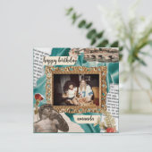 オリジナル写真の特別なギフト 誕生日 ヴィンテージ フレンド 招待状 (スタンド正面)