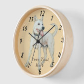 オリジナル写真の白いアメリカのブルドッグ 壁時計 (傾斜)