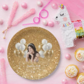 オリジナル写真の誕生日セット　８枚入りの紙皿 ペーパープレート (パーティー)