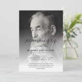 オリジナル写真の追悼式 生涯の記念 葬儀 招待状 (スタンド正面)