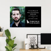 オリジナル写真の鹿のデザイン 永遠に私たちの心の中に ポスター (ホームオフィス)