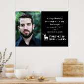 オリジナル写真の鹿のデザイン 永遠に私たちの心の中に ポスター (キッチン)