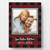 オリジナル写真を追加できるカスタムテンプレート　バフアローチェック柄 フォトプラーク (正面)