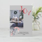 オリジナル写真を追加できるモダンなクリスマス カード あなたの写真を飾ろう (スタンド正面)